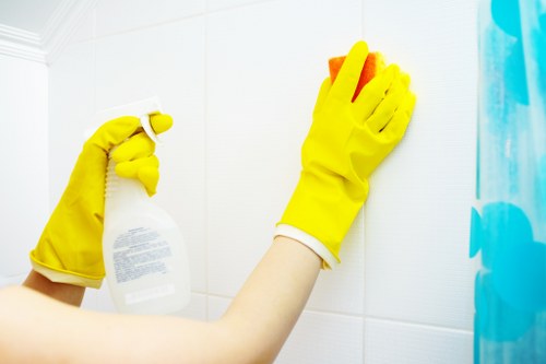 Stone floor cleaning service for a residential hallway in N8